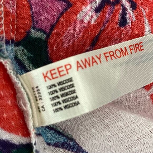 Anthropologie Willow Floral Mini Dress Pink White Red size small Hawaiian Print - Picture 7 of 8